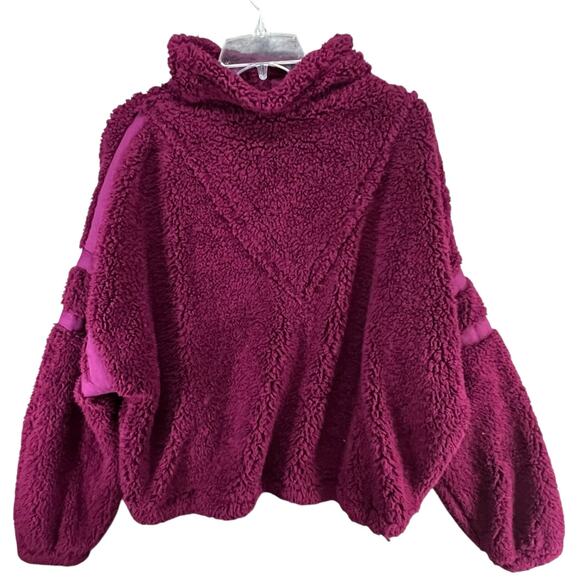Free People Nantucket Fleece Pullover L Acai Half Zip Cozy Chic Jacket Outdoors - Picture 6 of 16